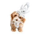 Silver Snowflake Dog Antler and Collar Set